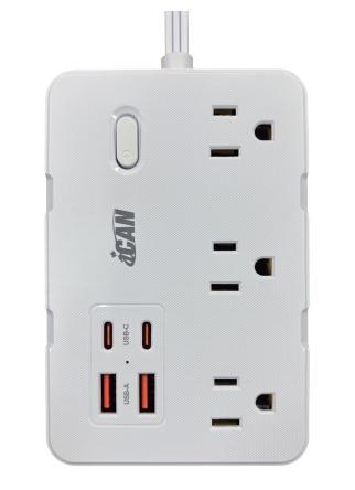 iCAN 6 QT660-CU 6 Outlets Surge Protector with 2 USB-A and 2 USB-C