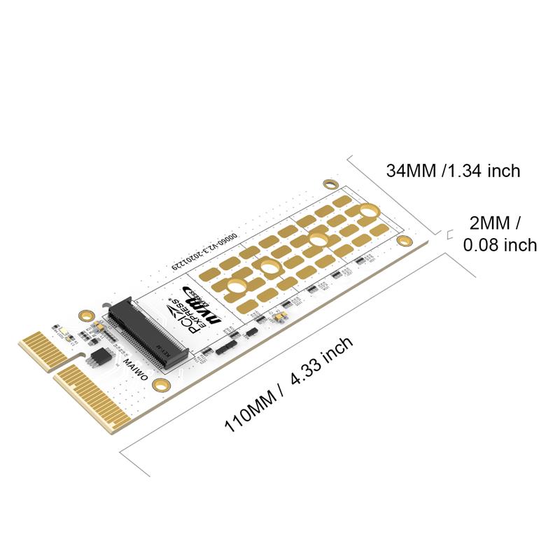 Convertisseur de carte d'extension NVMe PCIex4 Maiwo KT060A avec design RVB