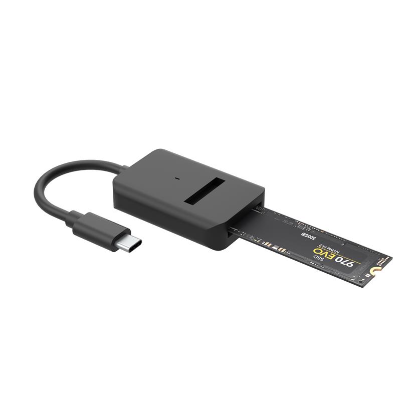 Maiwo K1696P2 USB3.2 Gen2 Type C to M.2 NVMe /M.2 SATA SSD Adapter with Cable, Black