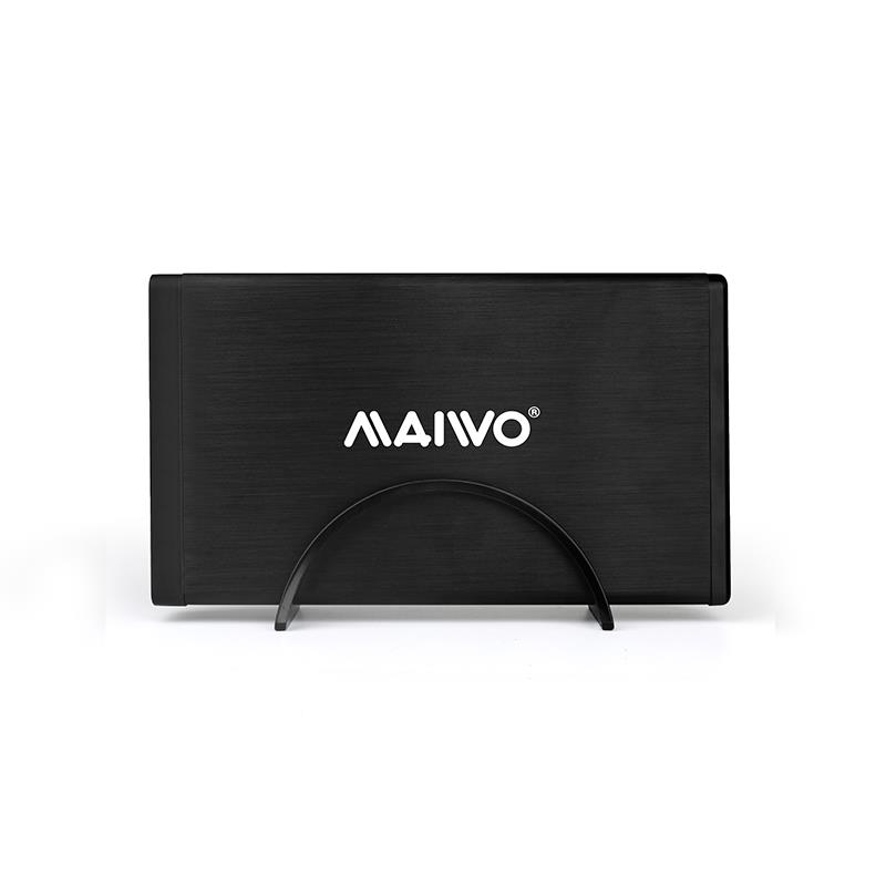 Boîtier de disque dur Maiwo USB3.0 vers SATA 3,5'' jusqu'à 20 To, noir.