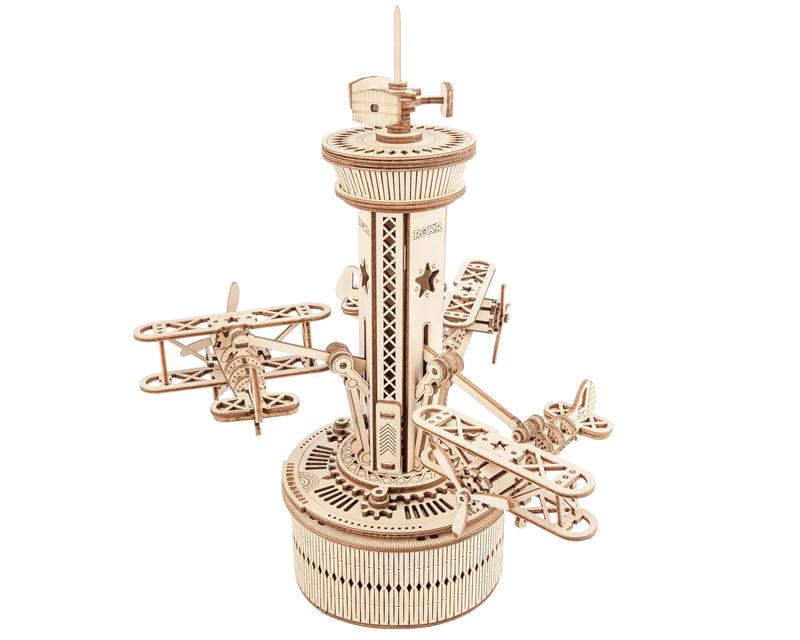 ROKR AMK41 Air-Control Tower Music Box 3D Wooden Puzzle(Open Box)