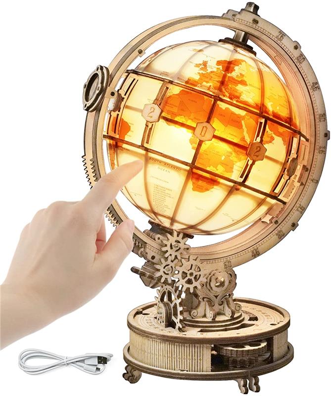 ROKR ST003 Luminous Globe 3D Wooden Puzzle