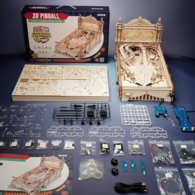 ROKR EG01 3D Pinball Machine Wooden Puzzle - Canada Computers
