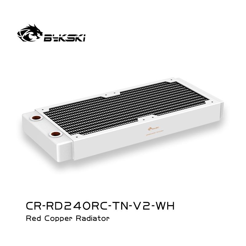 Bykski 240mm x 30mm RC Series Radiator, 120mm x 2, Dual Fan White