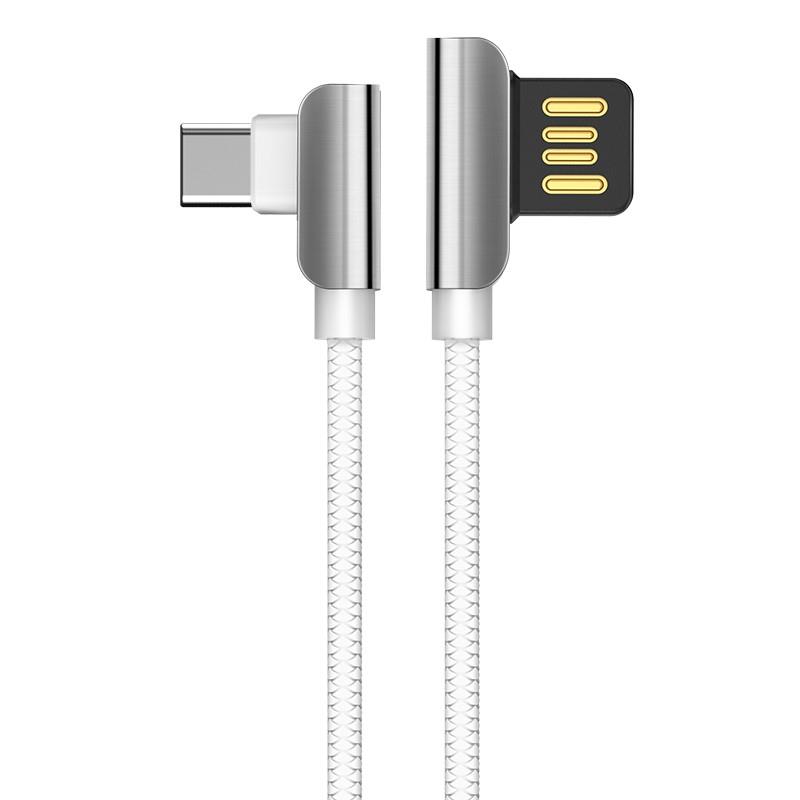 Câble micro USB en acier exquis HOCO, 1,2 m, blanc