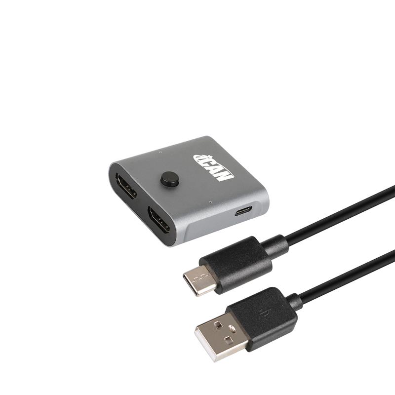 iCAN HDMI Switch, 2 Inputs 1 Output, 8K, Grey(Open Box)