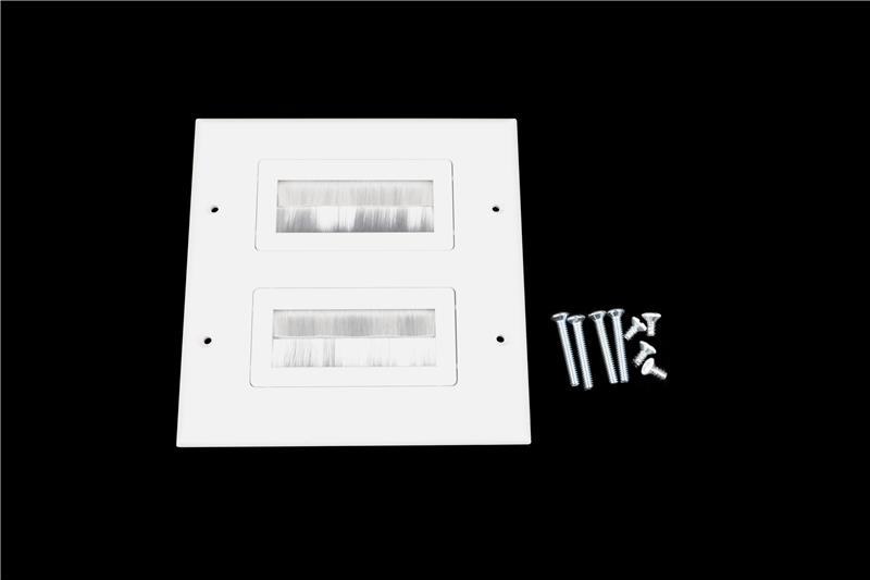 iCAN 2 Gang Decora Style Wall Plate and Brush Insert, White(Open Box)