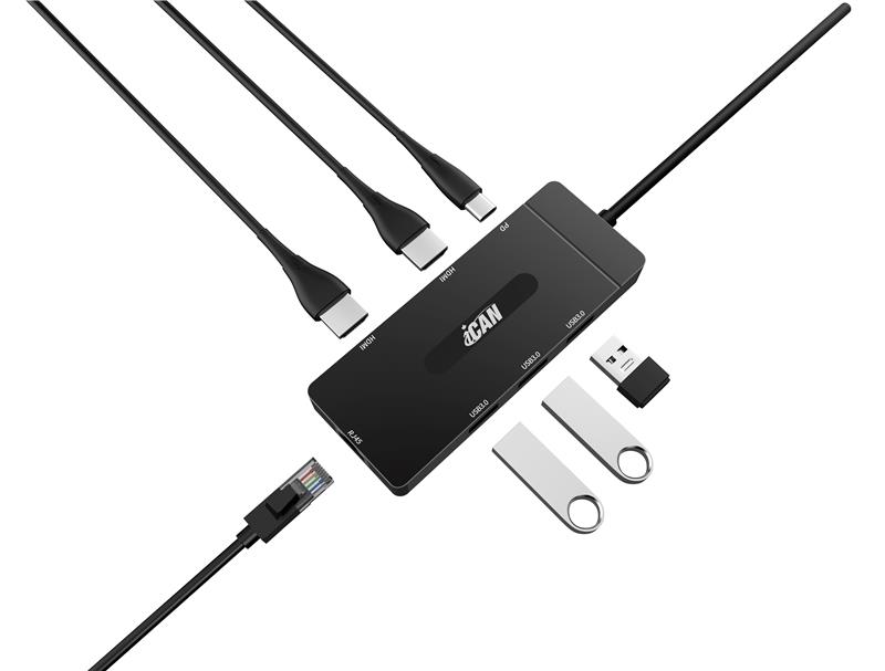iCAN USB 3.0 7 in 1 Hub Black