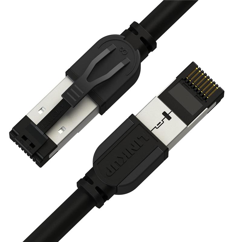 iCAN Cat8 Ethernet Patch Cable [Black] - 1ft (0.3m)
