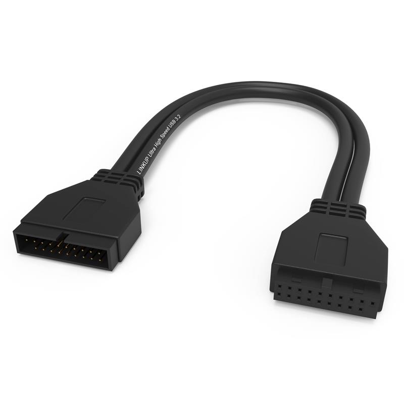 Adaptateur interne iCAN USB 3.2 Gen 2 (USB 3.1) 20 broches mâle vers femelle 10 Gbit/s pour ports PC USB-A, type droit, 24 c...