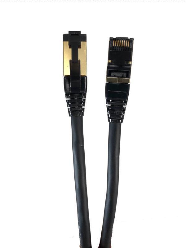 Micro connecteurs 14 pi, Cat8 SFTP RJ45 Patch 26AWG câble (noir)(Open Box)