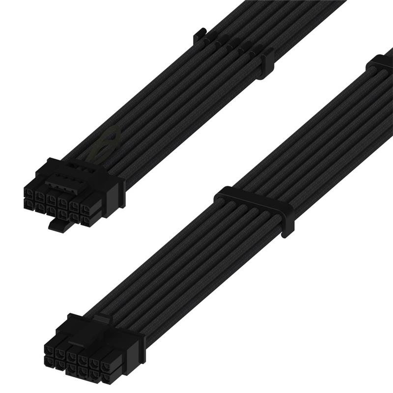iCAN 600W PCIE 5.0 12VHPWR (16Pin) 16AWG PSU Cable - 70cm (Black) Compatible with all RTX4000 and RTX3000 FE GPUs(Open Box)