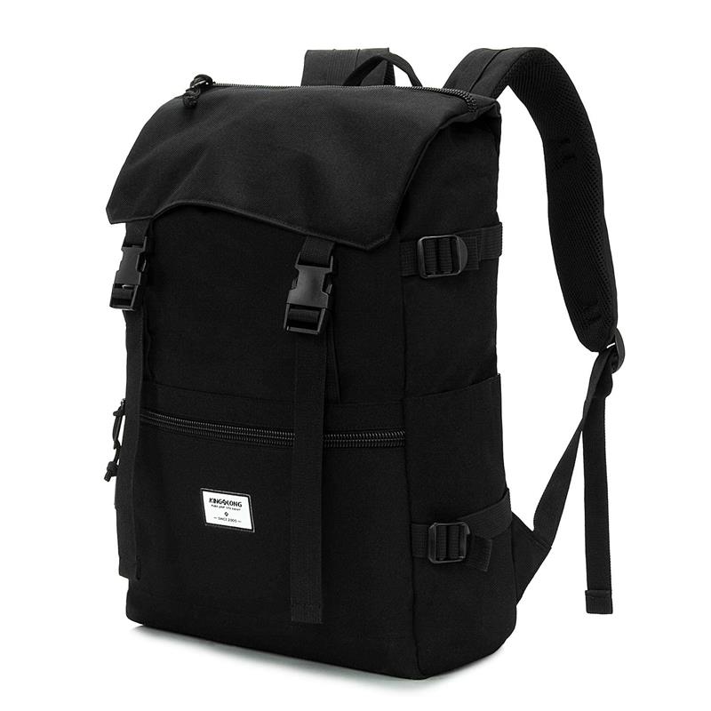 KINGSLONG - Sac à dos en polyester de 15,6 po, noir