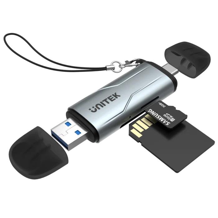 UNITEK USB A/C vers Micro SD/SD Lecteur de Carte Multi-En-Un(Open Box)
