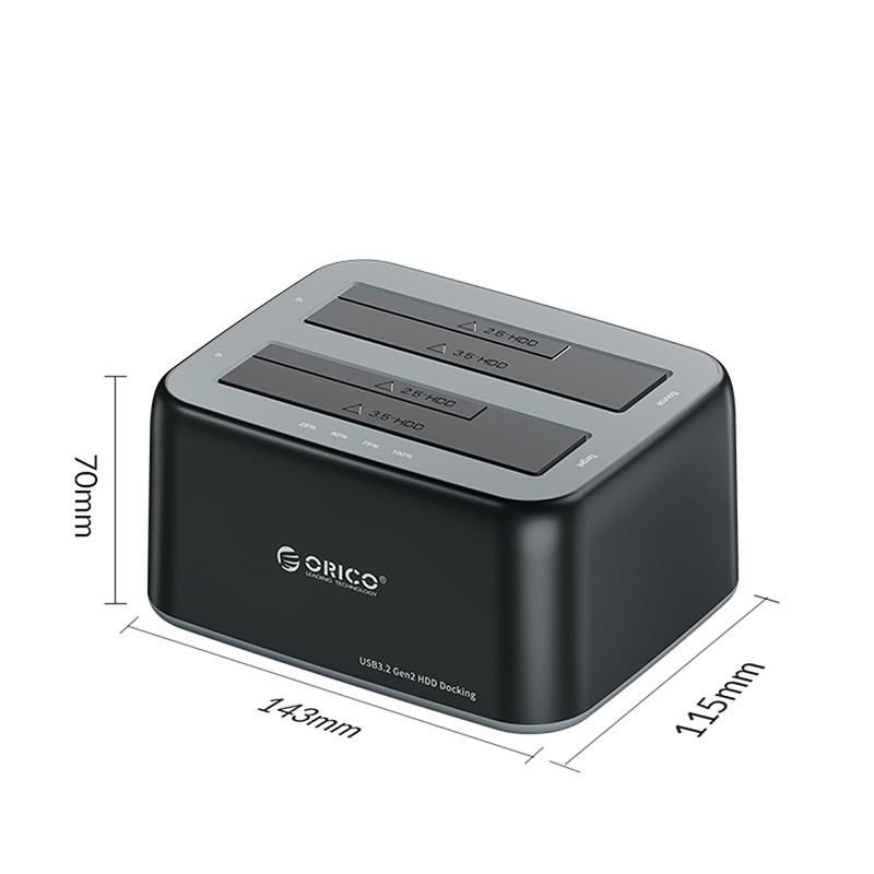 Orico 6829C3 2.5"/3.5" SATA HDD/SSD Dual-bay Dock