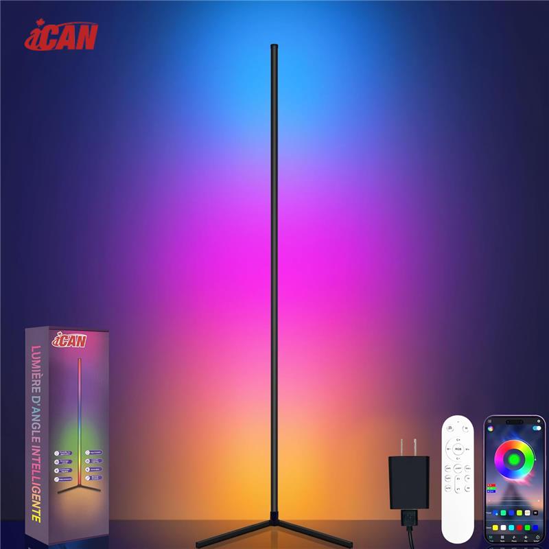 iCAN Smart Corner Floor Lamp, Music Sync, Remote Control.