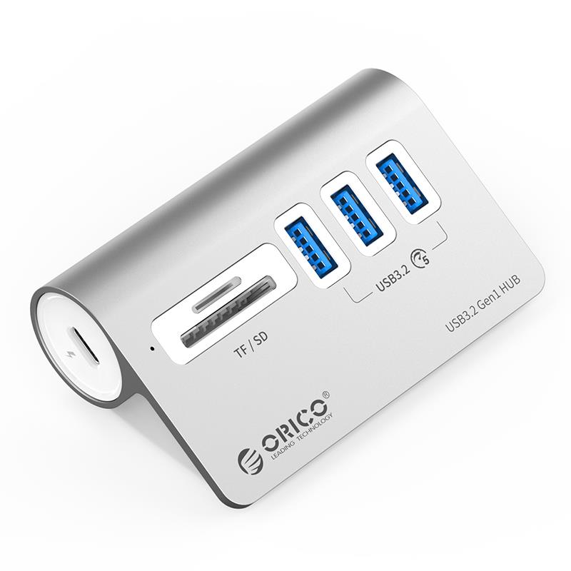 ORICO HUB en alliage d'aluminium à 3 ports USB3.2 Type-A avec lecteur