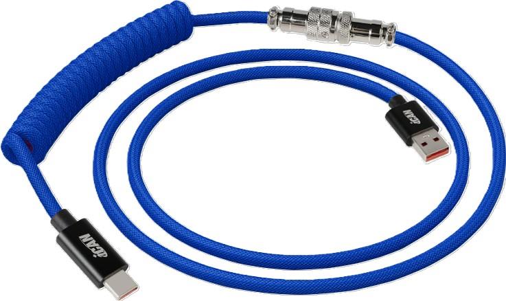 Câble clavier iCAN Type-A Mâle vers Type-C Mâle, Bleu, 5 pieds