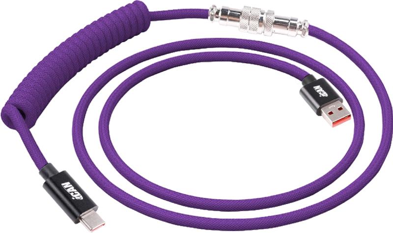 Câble clavier iCAN Type-A Mâle vers Type-C Mâle, Violet, 5 pieds