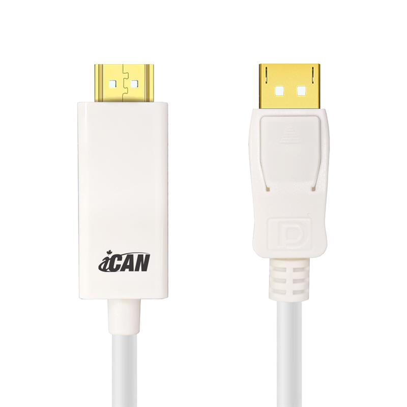iCAN 32AWG 1080p DisplayPort to HDMI Cable, M/M, 3FT