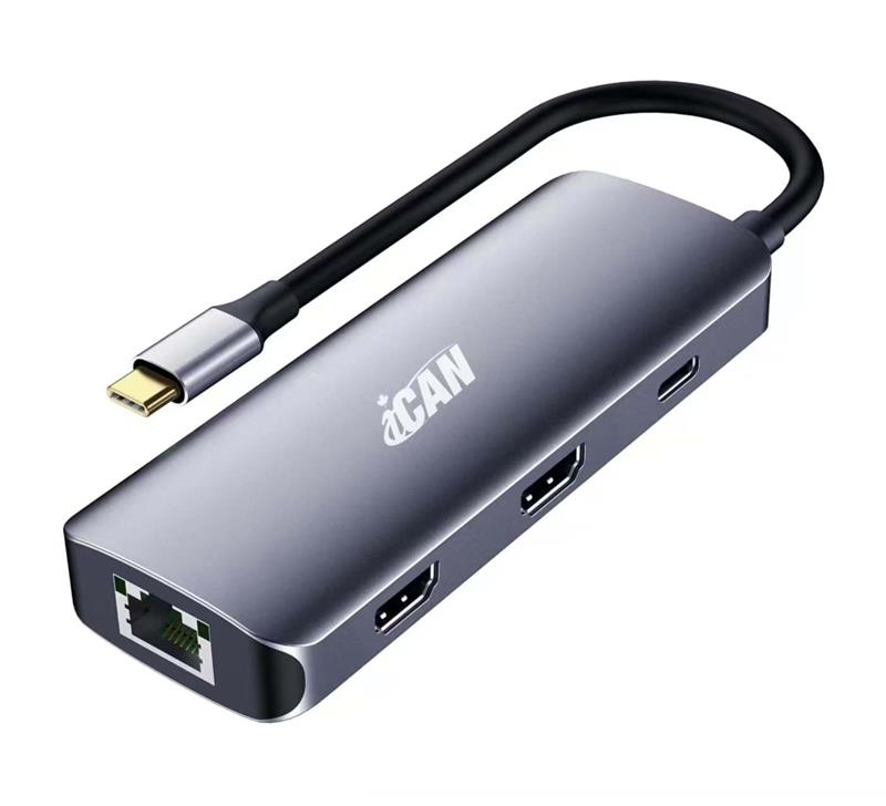 iCAN 7-in-1 Dual HDMI USB-C Docking Station(Open Box)