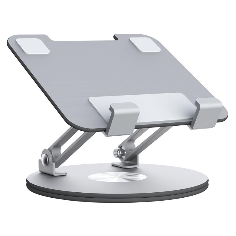 iCAN S9 Aluminum Rotating Laptop Stand, Silver.