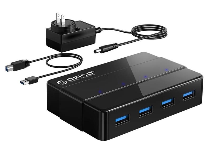 Orico 4-Port USB 3.0 Hub, 12V 2A Power Adapter, Dual Mode Power Supply(Open Box)