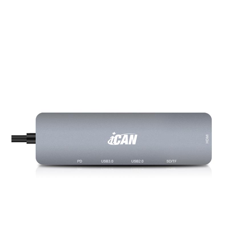 iCAN 6-in-1 USB-C Adaptor Hub with HDMI, PD 100W(Open Box)