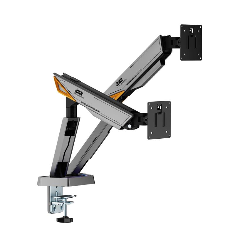 ICAN Bras mécanique robuste pour moniteur double RVB, convient pour 17
