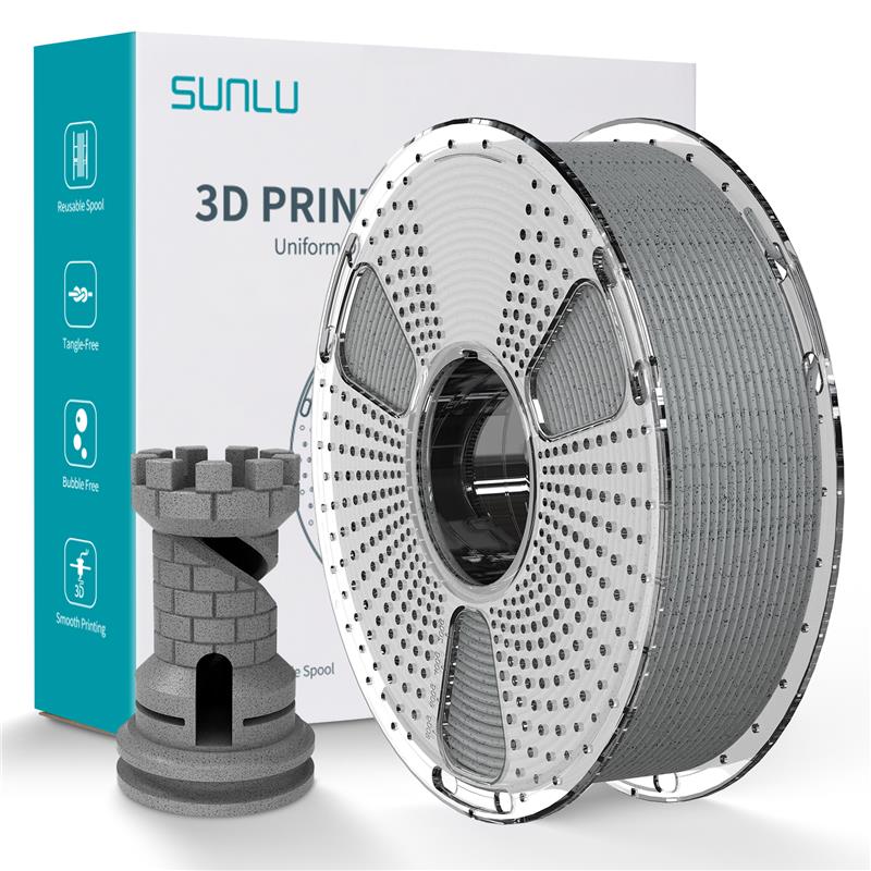Filament PLA marbre Sunlu Hyper Speed (béton cendré)