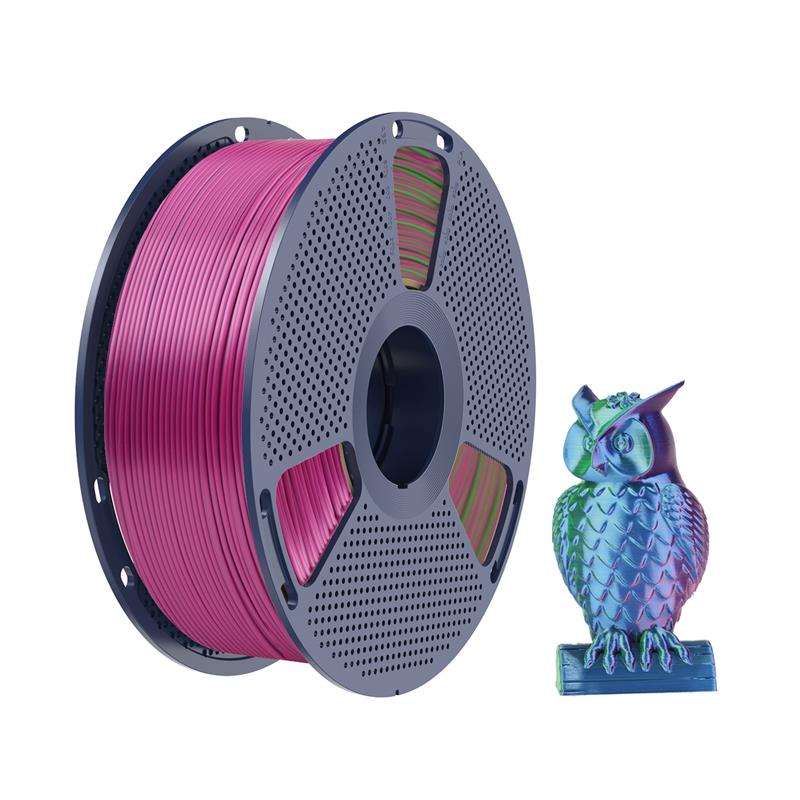 Sunlu Silk PLA+ Tri Color filament, Blue Green Purple
