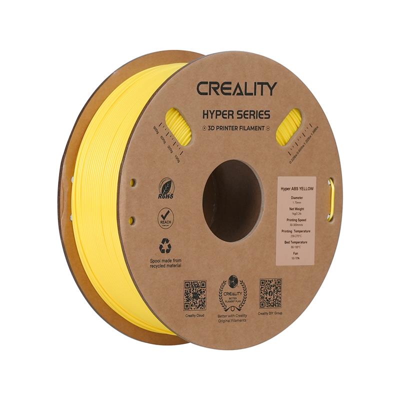 Filament d'impression 3D ABS Creality Hyper Series, 1 kg, 1,75 mm, jaune