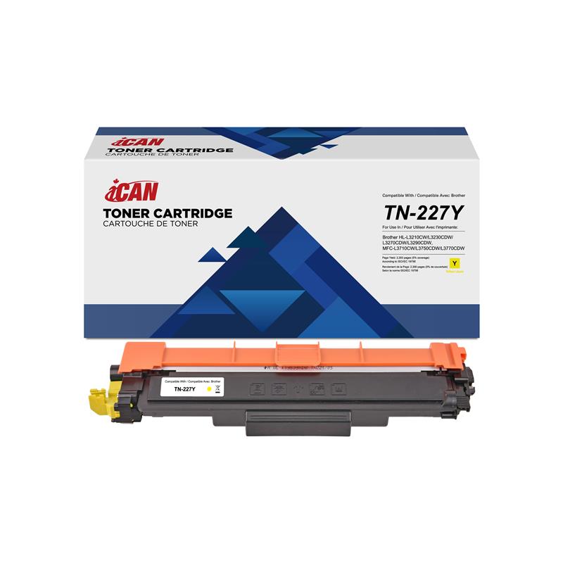 iCAN Compatible Brother TN227-2.3K-Y Yellow Toner Cartridge