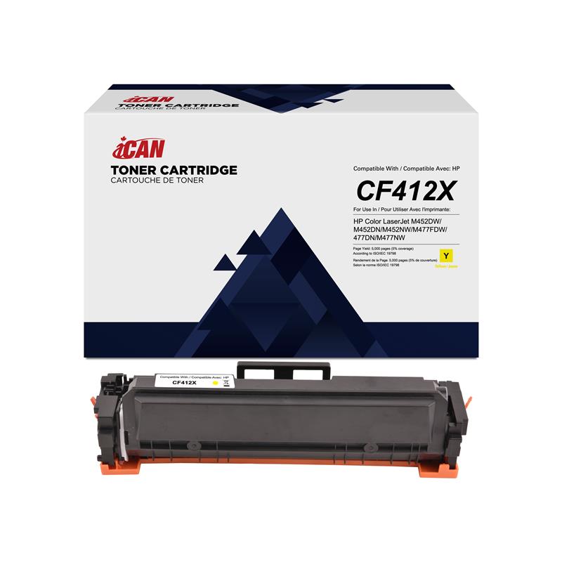 Cartouche de toner jaune HP CF412X compatible iCan