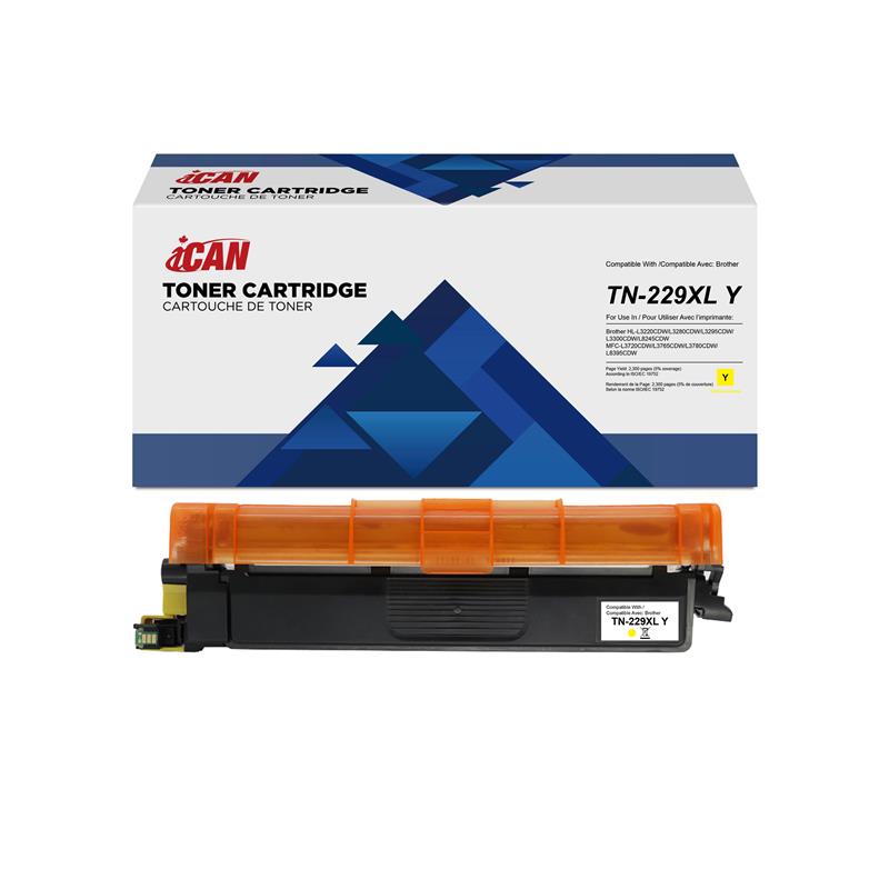 iCAN Compatible Brother TN229XL Yellow Toner Cartridge With Chip