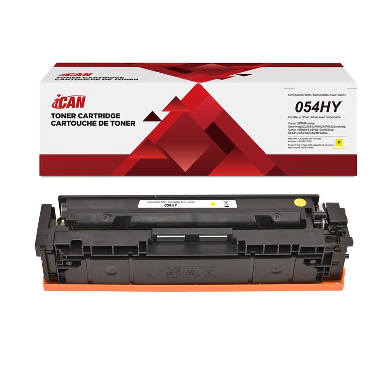 Cartouche de toner jaune Canon 054H compatible iCAN