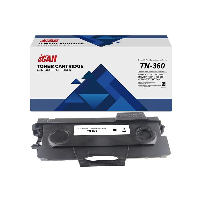 iCAN Compatible Brother TN360 High Yield Black Toner Cartridge