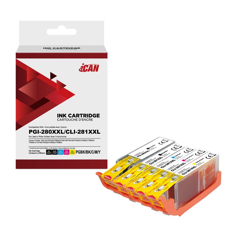 Cartouche d'encre iCan Canon PGI-280XXL et CLI-281XXL