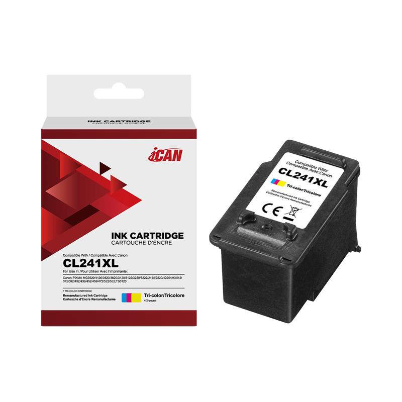 iCan Canon CL241XL Cartouche d'encre tricolore (Remanufacturée)