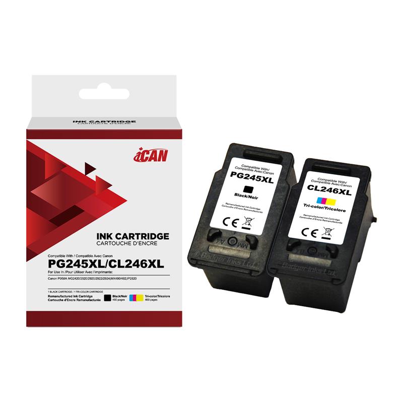 iCan Canon PG245XL Black and CL246XL