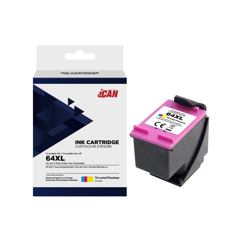 iCan Cartouche d'encre tricolore HP 64XL (Remanufacturée)