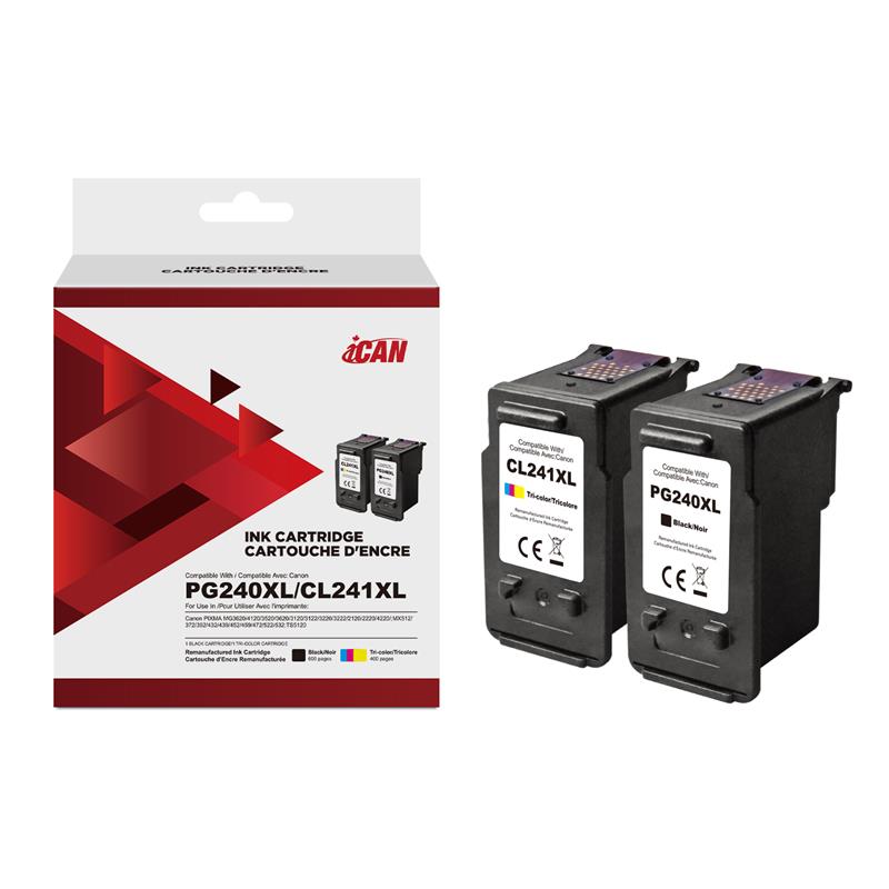 iCan Canon PG240XL Black and CL241XL Ink Cartridge