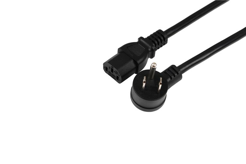 iCAN 45 Degree Angled External Computer Power Cable, Cord 18AWG, 6FT, Black