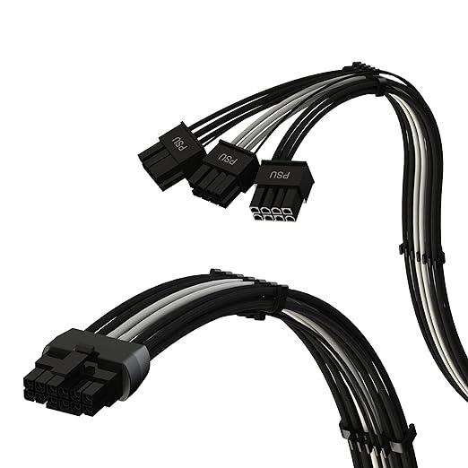 iCAN AVA PCIE 5.0 Molded & Soldered 16Pin (12+4) to 3x8Pin,16AWG Sleeved, Compatible With RTX40 & RTX30 FE GPUs, Designed for C