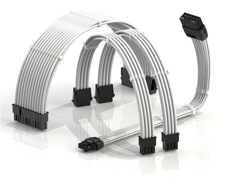 iCAN AVA 12VHPWR PCIE 5.0 Power Extension Cables, 600W 16AWG, UL-Rated, Sleeved Jacket, Molded Plugs, 4 Pcs Kit for RTX4000 ...