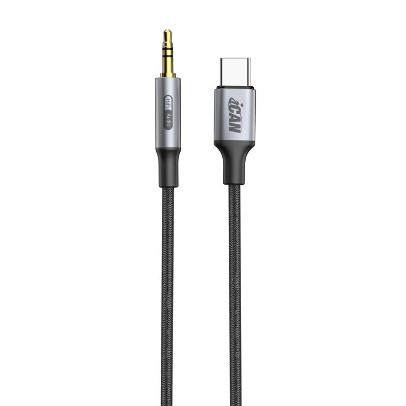 Câble iCAN Type-C Mâle vers 3.5 mm Audio Mâle, 3 pieds