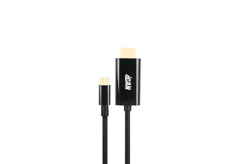 Câble iCAN Type-C vers HDMI (4K/60 Hz) M/M avec HDR - 1,8 m Noir