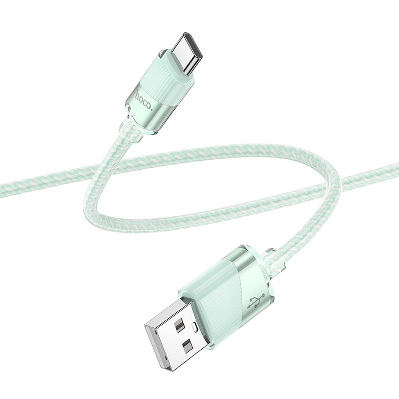 Hoco "U132 Beijing" charging data cable USB Type-C, 1.2m (4ft), Green