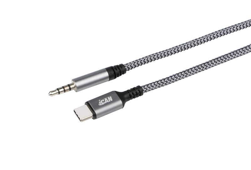 iCAN Type-C Male to 3.5mm Audio Male Cable, 6ft
