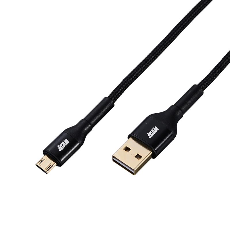 Câble iCAN USB 2.0 Type-A Mâle vers Micro B Mâle, 480 Mbps, 6 pieds, N